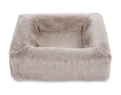 Bia Bed fleece Hoes hondenmand taupe 45x45x12 cm.