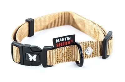 Martin sellier halsband nylon beige verstelbaar 30-45CM