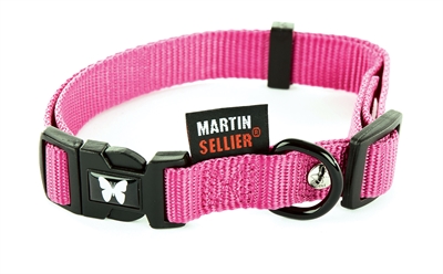 Martin sellier halsband nylon roze verstelbaar 30-45CM