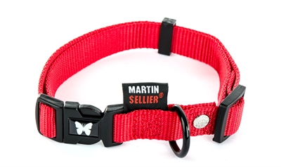 Martin sellier halsband nylon rood verstelbaar 45-65CM