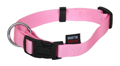 Martin sellier halsband basic nylon roze 30-45 cm