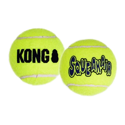 Kong air squeaker tennisbal geel met piep