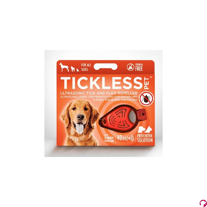 Tickless teek en vlo afweer voor hond en kat fluoriserend oranje