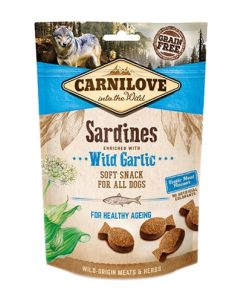 Carnilove soft snack sardines / wilde knoflook