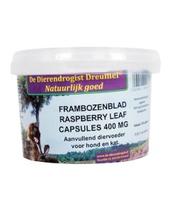 Dierendrogist frambozenblad capsules 400 mg
