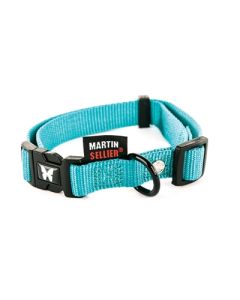 Martin halsband nylon turquoise verstelbaar