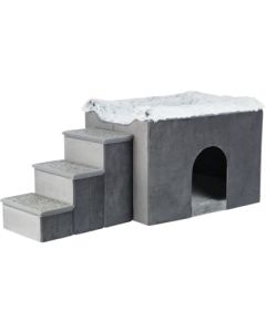 Trixie hondenmand huis harvey met trap grijs / wit